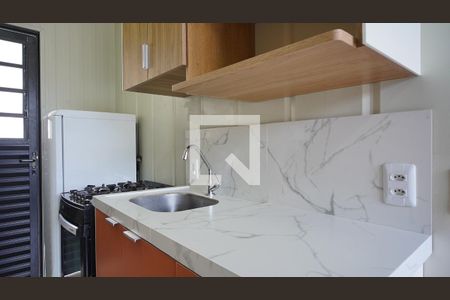 Cozinha de kitnet/studio para alugar com 1 quarto, 19m² em Saco Grande, Florianópolis