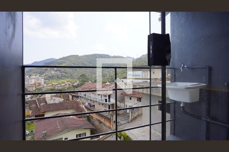 Varanda  de kitnet/studio para alugar com 1 quarto, 19m² em Saco Grande, Florianópolis