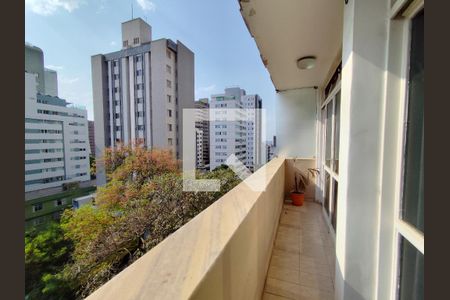 Varanda Sala de apartamento à venda com 3 quartos, 125m² em Funcionários, Belo Horizonte