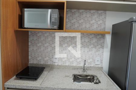 Cozinha de kitnet/studio para alugar com 1 quarto, 26m² em Cerqueira César, São Paulo