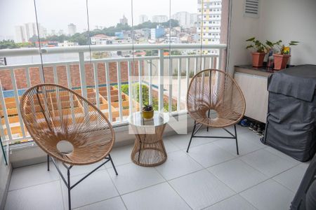 Varanda da sala de apartamento à venda com 1 quarto, 35m² em Centro, Diadema