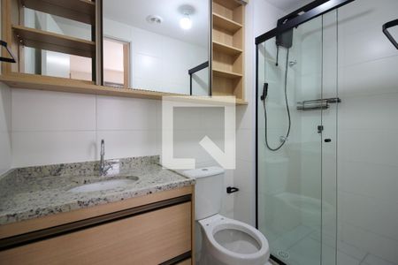 Banheiro da Suíte de apartamento para alugar com 1 quarto, 24m² em Pinheiros, São Paulo