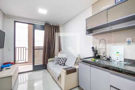 Sala e Cozinha de apartamento à venda com 1 quarto, 32m² em Centro, Osasco