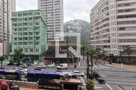 Vista frontal da Varanda da Sala de apartamento para alugar com 1 quarto, 60m² em José Menino, Santos