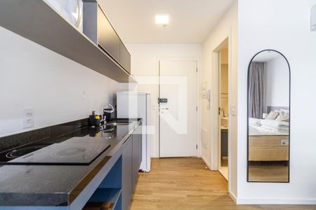 Cozinha de kitnet/studio para alugar com 1 quarto, 21m² em Paraíso, São Paulo