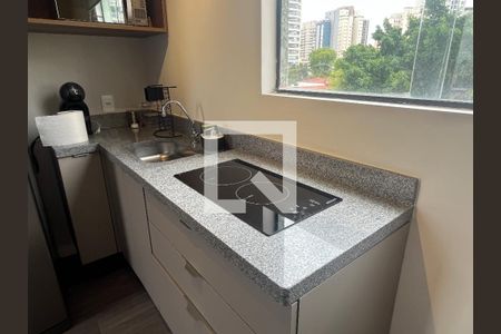 Sala/Cozinha de apartamento para alugar com 1 quarto, 32m² em Mirandópolis, São Paulo