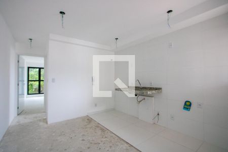 Sala/Cozinha de apartamento à venda com 1 quarto, 41m² em Vila Valparaíso, Santo André