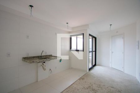 Sala/Cozinha de apartamento à venda com 1 quarto, 41m² em Vila Valparaíso, Santo André