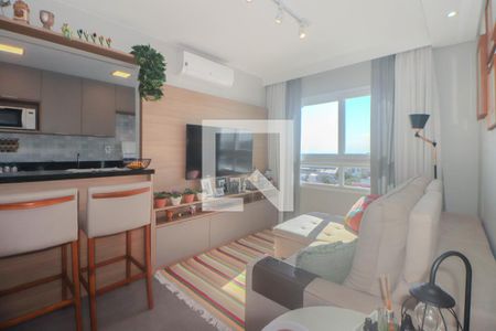 Sala de apartamento à venda com 2 quartos, 63m² em Navegantes, Porto Alegre