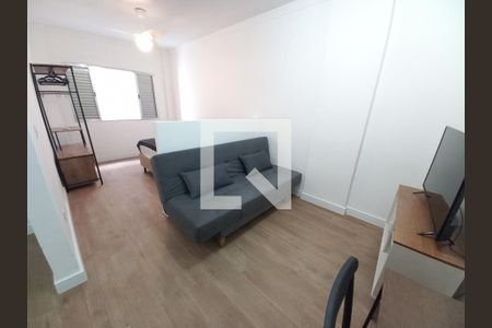 Sala de apartamento para alugar com 1 quarto, 35m² em Centro, São Vicente