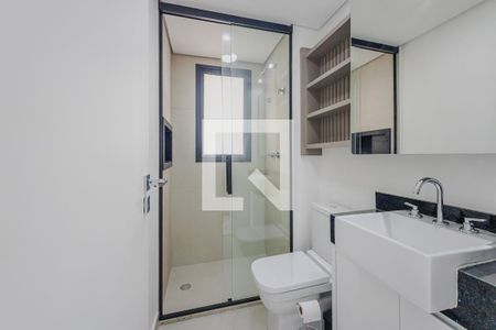 Banheiro de kitnet/studio para alugar com 1 quarto, 27m² em Paraíso, São Paulo