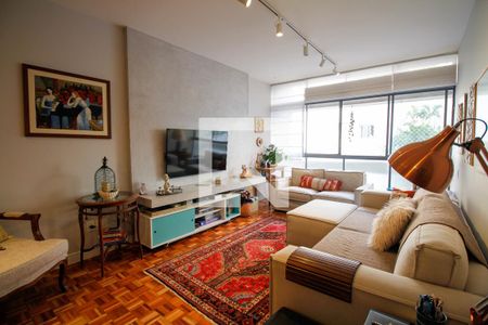 Sala de Estar de apartamento à venda com 2 quartos, 117m² em Pinheiros, São Paulo