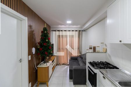 Sala e Cozinha de apartamento à venda com 1 quarto, 29m² em Vila Ré, São Paulo