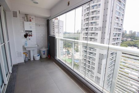 Varanda da Sala de kitnet/studio para alugar com 1 quarto, 40m² em Panamby, São Paulo