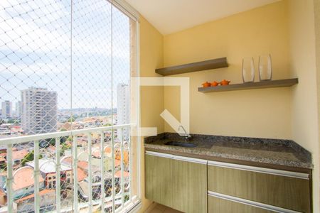 Varanda da sala de apartamento à venda com 3 quartos, 76m² em Vila Helena, Santo André