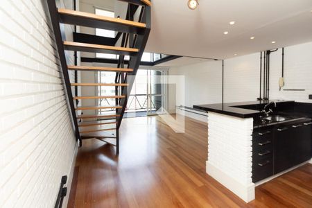 Sala/Cozinha de apartamento à venda com 1 quarto, 77m² em Itaim Bibi, São Paulo