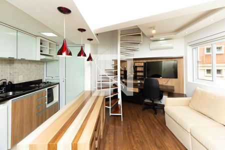 Sala/Cozinha de apartamento à venda com 1 quarto, 45m² em Moema, São Paulo