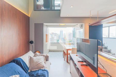 Sala/Cozinha de apartamento para alugar com 1 quarto, 61m² em Santo Amaro, São Paulo