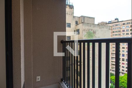 Varanda da Sala de apartamento à venda com 1 quarto, 28m² em Bela Vista, São Paulo