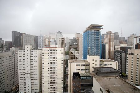 Vista da Varanda da Sala de Estar e Jantar de apartamento para alugar com 2 quartos, 90m² em Cerqueira César, São Paulo