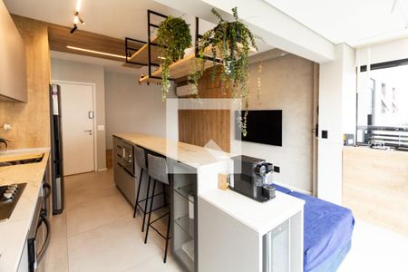 Sala/Cozinha de apartamento à venda com 2 quartos, 55m² em Indianópolis, São Paulo