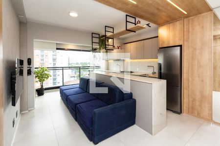 Sala/Cozinha de apartamento à venda com 2 quartos, 55m² em Indianópolis, São Paulo