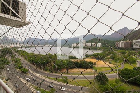 Vista da Sala - Lagoa, Cristo Redentor e Morro dois irmãos de apartamento para alugar com 2 quartos, 81m² em Lagoa, Rio de Janeiro