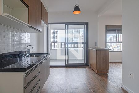 Sala - Cozinha Integrada de kitnet/studio para alugar com 1 quarto, 32m² em Vila Gumercindo, São Paulo