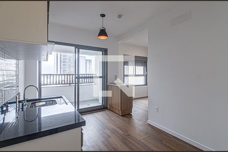 Sala - Cozinha Integrada de kitnet/studio para alugar com 1 quarto, 32m² em Vila Gumercindo, São Paulo