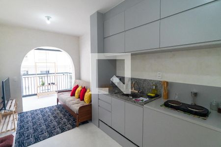 Sala/Cozinha de apartamento para alugar com 1 quarto, 36m² em Vila Clementino, São Paulo