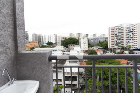 Varanda da Sala de apartamento para alugar com 1 quarto, 27m² em Moema, São Paulo