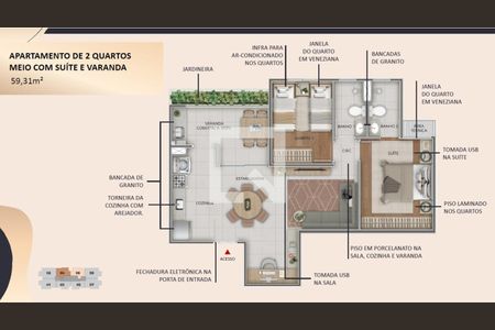 Apartamento à venda com 2 quartos, 54m² em Pampulha, Belo Horizonte