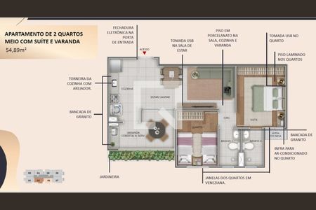 Apartamento à venda com 2 quartos, 54m² em Pampulha, Belo Horizonte