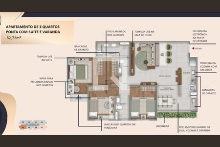 Apartamento à venda com 3 quartos, 82m² em Pampulha, Belo Horizonte