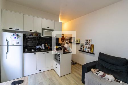 Sala/Cozinha de apartamento à venda com 1 quarto, 29m² em Menino Deus, Porto Alegre