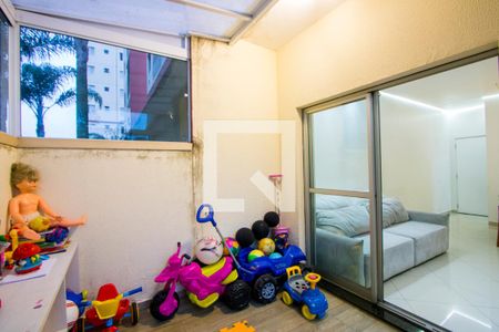 Área externa da sala de apartamento à venda com 3 quartos, 105m² em Vila Homero Thon, Santo André