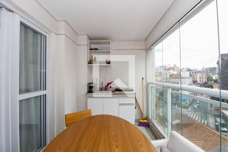 Varanda e Cozinha de kitnet/studio à venda com 1 quarto, 32m² em Pinheiros, São Paulo