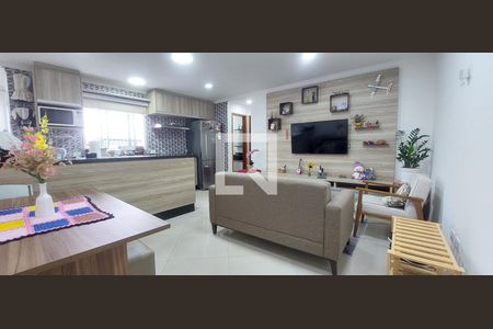 Sala de apartamento à venda com 2 quartos, 120m² em Vila Scarpelli, Santo André