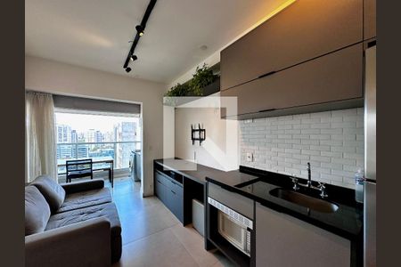 Cozinha de apartamento à venda com 1 quarto, 33m² em Brooklin, São Paulo