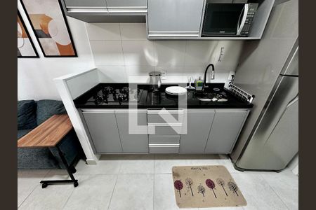 Cozinha  de apartamento para alugar com 1 quarto, 30m² em Jardim Caravelas, São Paulo