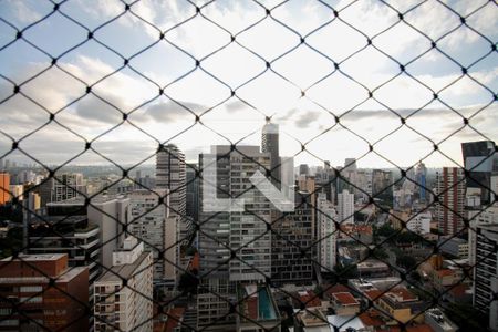 Vista da Varanda e Cozinha de apartamento para alugar com 1 quarto, 50m² em Pinheiros, São Paulo