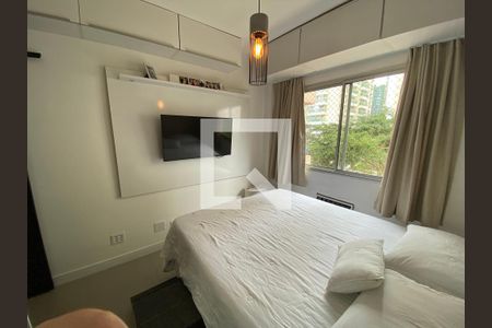 Detalhe vista quarto suíte de apartamento para alugar com 1 quarto, 60m² em Barra da Tijuca, Rio de Janeiro