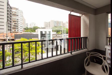 Varanda de kitnet/studio para alugar com 1 quarto, 29m² em Indianópolis, São Paulo