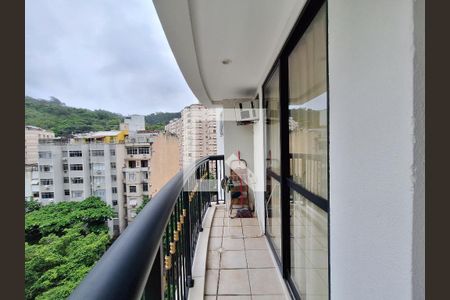 Varanda  de apartamento à venda com 1 quarto, 50m² em Laranjeiras, Rio de Janeiro