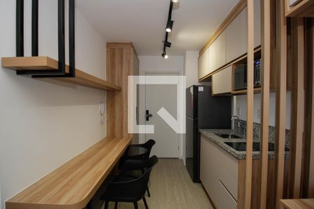 Cozinha de kitnet/studio para alugar com 1 quarto, 26m² em Pinheiros, São Paulo