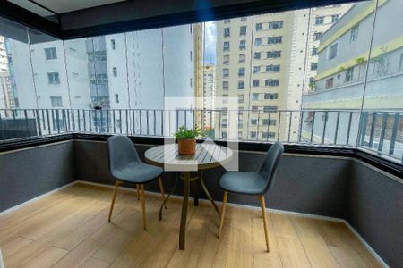 Varanda da Sala de apartamento para alugar com 1 quarto, 44m² em Jardim Paulista, São Paulo