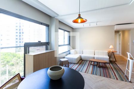 Sala/Cozinha de apartamento para alugar com 2 quartos, 69m² em Vila Nova Conceição, São Paulo