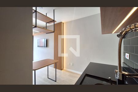 Detalhe Sala/Cozinha/Quarto de apartamento para alugar com 1 quarto, 25m² em Pompeia, São Paulo