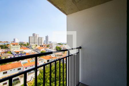 Varanda da sala de apartamento à venda com 2 quartos, 46m² em Vila Valparaíso, Santo André