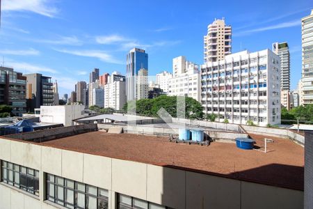 Sala (Vista) de apartamento à venda com 1 quarto, 40m² em Jardim Paulista, São Paulo